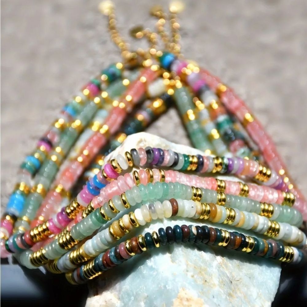 New! Handmade Boho Natural Gemstone Necklaces